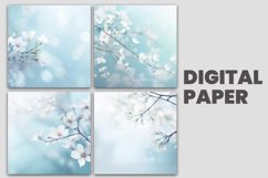 Sea blue floral digital paper Product Image 2