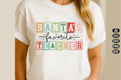 Santa's Favorite Teacher Svg Design Product Image 3