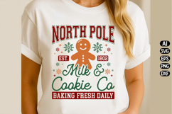 North Pole Est 1802 Milk &amp; Cookie Co Baking Fresh Daily Svg Product Image 3