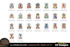 50 Watercolor Christmas Front Door Bundle | Sublimation Product Image 5