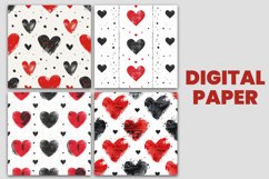Watercolor Heart Background Digital Paper Product Image 2