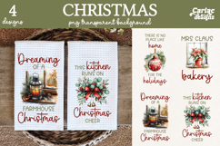 Christmas Kitchen Towel Sublimation, Farmhouse Kitchen Towel Product Image 1