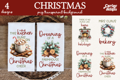 Christmas Kitchen Towel Sublimation, Farmhouse Kitchen Towel Product Image 1