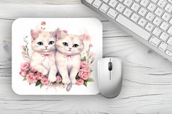 Cute Cat Mousepad Sublimation Design, Animal Mousepad PNG Product Image 1