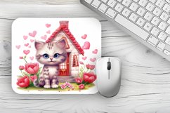 valentine Cat Mousepad Sublimation Design, Animal Mousepad Product Image 1