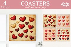 Valentines Square Coaster Sublimation Designs Product Image 1