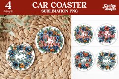 Christmas Car Coasters, Car Coasters Sublimation Product Image 1