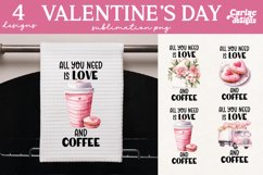 Kitchen Towel Sublimation, Valetines Day Sublimation Product Image 1