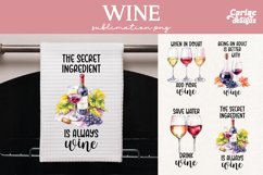Kitchen Towel Sublimation, Wine Kitchen Towel Sublimation Product Image 1