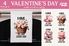 Kitchen Towel Sublimation, Valetines Day Sublimation Product Image 1