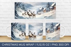 Christmas Deer Mug Wrap | Christmas Sublimation Design Product Image 1