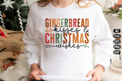Gingerbread Kisses and Christmas Wishes Svg Design Product Image 3