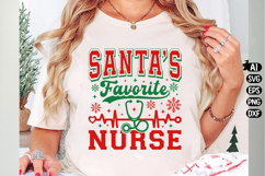 Santa's favorite nurse Svg Design Product Image 1