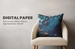 Blue floral digital Paper Product Image 3