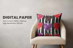 watercolor heart seamless pattern digital paper Product Image 3