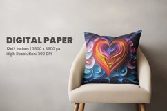 3D Floral Heart Digital Paper Product Image 2
