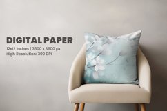 Sea blue floral digital paper Product Image 3