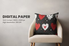 Watercolor Heart Background Digital Paper Product Image 3