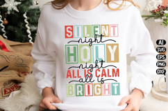 Silent Night Holy Night All Is Calm All Is Bright Svg Design Product Image 3