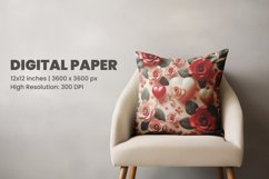 3D Heart And Rose Digital Paper Product Image 2