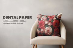 3D Heart And Rose Digital Paper Product Image 2