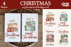 Christmas Kitchen Towel Sublimation, Farmhouse Kitchen Towel Product Image 1