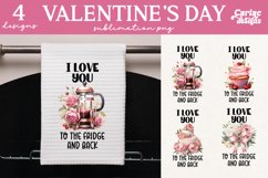 Kitchen Towel Sublimation, Valetines Day Sublimation Product Image 1