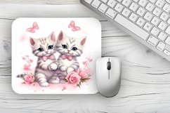 Cute Cat Mousepad Sublimation Design, Animal Mousepad PNG Product Image 1