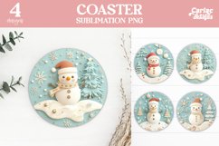 Christmas Coaster Sublimation, Cute Round Coaster Product Image 1