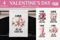 Kitchen Towel Sublimation, Valetines Day Sublimation Product Image 1