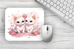 Cute Cat Mousepad Sublimation Design, Animal Mousepad PNG Product Image 1