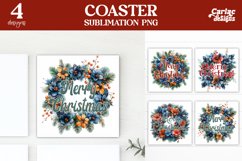 Christmas Coaster Sublimation, Cute Square Coaster Product Image 1