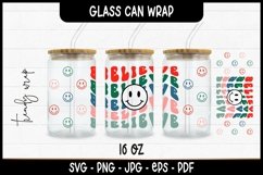 Retro Christmas Glass Wrap Svg,16oz Libbey Full Wrap Svg Product Image 1