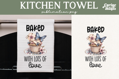 Vintage Kitchen Towel Sublimation, Farmhouse Kitchen Towel Product Image 1