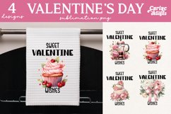 Kitchen Towel Sublimation, Valetines Day Sublimation Product Image 1