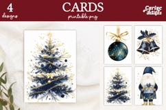 Christmas Cards, Merry Christmas Printable Cards Product Image 1