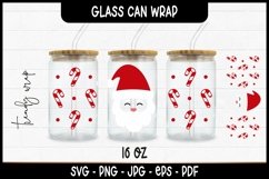 Retro Christmas Glass Wrap Svg,16oz Libbey Full Wrap Svg Product Image 1
