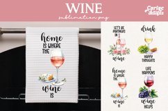 Kitchen Towel Sublimation, Wine Kitchen Towel Sublimation Product Image 1