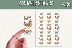 Funny Chicken Printable Sticker Sheet Bundle Product Image 10