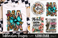 Trendy Mama PNG , Retro Collage Mama 4 Designs Sublimation Product Image 2