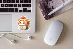 Chibi cat in food costume printable stickers. JPG, Product Image 3