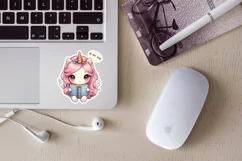 My dear diary unicorn printable stickers. PNG, JPG. Product Image 3