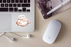 Chibi kittens in love printable stickers. JPG, PNG. Product Image 3