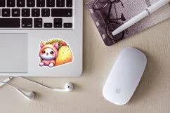 Chibi cat in food costume printable stickers. JPG, Product Image 3