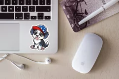 Patriotic dog printable stickers. Cricut PNG. Product Image 3