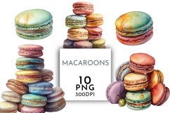 Macaroons | Watercolor Clipart PNG Product Image 1