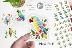 Macaw Embroidery Sticker Product Image 1