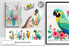 Digital Paper Macaw Embroidery Product Image 1