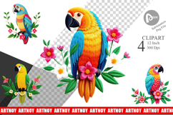 Macaw Embroidery Clipart Product Image 1