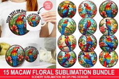 Macaw Floral Sublimation Bundle Product Image 1